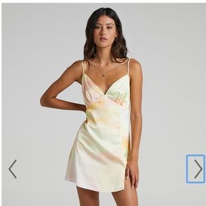 NWT SHOWPO Ashya Mini Satin Tie Dress